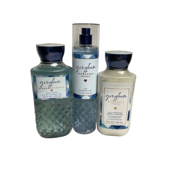 Bath and Body Works GINGHAM 3 Piece Set - Picture 1 of 5